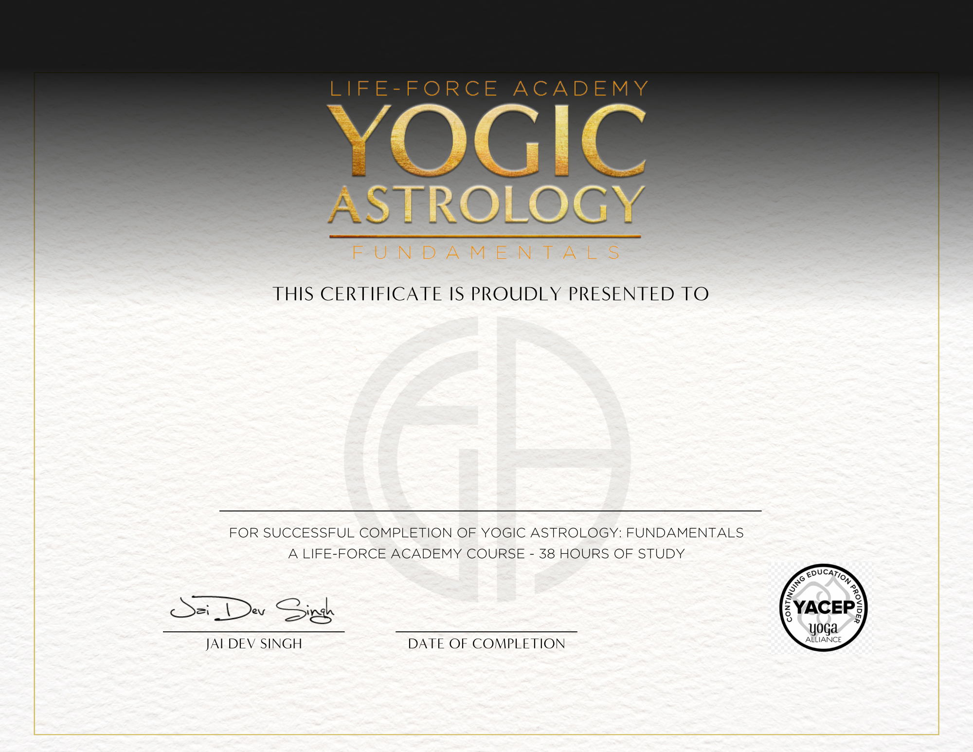 Certificate of completion